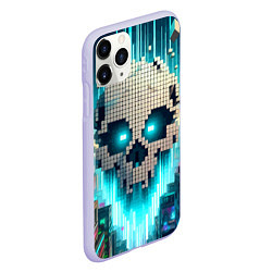 Чехол iPhone 11 Pro матовый Minecraft skull - ai art fantasy, цвет: 3D-светло-сиреневый — фото 2