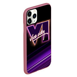 Чехол iPhone 11 Pro матовый GTA VI - Vice city, цвет: 3D-малиновый — фото 2