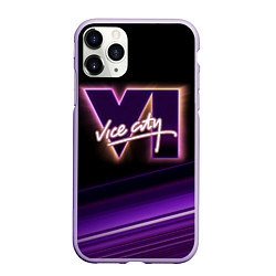 Чехол iPhone 11 Pro матовый GTA VI - Vice city, цвет: 3D-светло-сиреневый