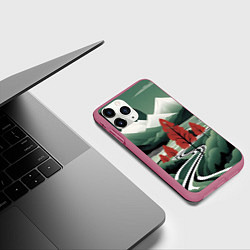 Чехол iPhone 11 Pro матовый Дорога на природу, цвет: 3D-малиновый — фото 2