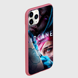 Чехол iPhone 11 Pro матовый Настоящие Джинкс и Вай Аркейн 2 сезон, цвет: 3D-малиновый — фото 2