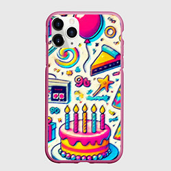Чехол iPhone 11 Pro матовый Праздник 90х игры сладости и ностальгия, цвет: 3D-малиновый