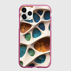 Чехол iPhone 11 Pro матовый Вдохновлено Антонио Гауди, цвет: 3D-малиновый
