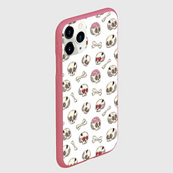Чехол iPhone 11 Pro матовый Черепки, цвет: 3D-малиновый — фото 2