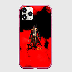 Чехол iPhone 11 Pro матовый Devil May Cry Dante краски, цвет: 3D-малиновый