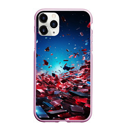 Чехол iPhone 11 Pro матовый Осколки плит в движении, цвет: 3D-розовый