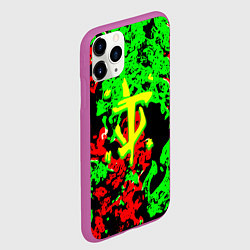 Чехол iPhone 11 Pro матовый Doom кислотный огонь, цвет: 3D-фиолетовый — фото 2