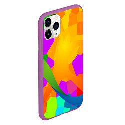 Чехол iPhone 11 Pro матовый Мозаика цветная, цвет: 3D-фиолетовый — фото 2