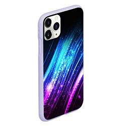 Чехол iPhone 11 Pro матовый Неоновые звёзды текстура, цвет: 3D-светло-сиреневый — фото 2