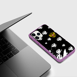 Чехол iPhone 11 Pro матовый Герб РФ паттерн, цвет: 3D-фиолетовый — фото 2