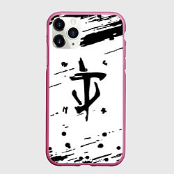 Чехол iPhone 11 Pro матовый Doom краски текстура, цвет: 3D-малиновый