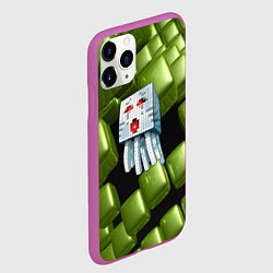 Чехол iPhone 11 Pro матовый Minecraft ghost, цвет: 3D-фиолетовый — фото 2