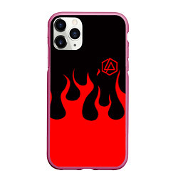 Чехол iPhone 11 Pro матовый Linkin park logo fire