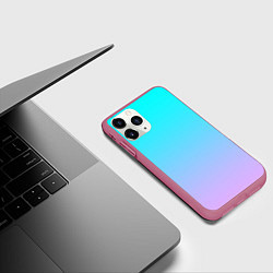Чехол iPhone 11 Pro матовый Неоновые разводы градиента, цвет: 3D-малиновый — фото 2
