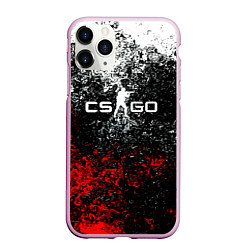 Чехол iPhone 11 Pro матовый CSGO брызги красок, цвет: 3D-розовый