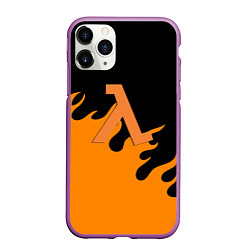 Чехол iPhone 11 Pro матовый Half life orange fire, цвет: 3D-фиолетовый