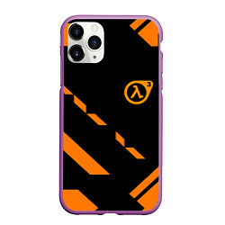 Чехол iPhone 11 Pro матовый Half life geometry orange