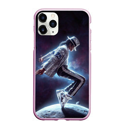 Чехол iPhone 11 Pro матовый Michael Jackson on the moon, цвет: 3D-розовый