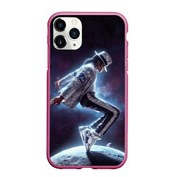 Чехол iPhone 11 Pro матовый Michael Jackson on the moon, цвет: 3D-малиновый