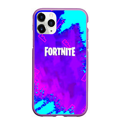 Чехол iPhone 11 Pro матовый Fortnite neon game