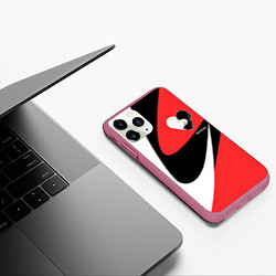 Чехол iPhone 11 Pro матовый Meet my heart, цвет: 3D-малиновый — фото 2