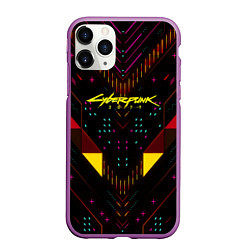 Чехол iPhone 11 Pro матовый Cyberpunk2077 geometry