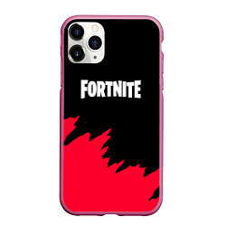 Чехол iPhone 11 Pro матовый Fortnite розовые краски, цвет: 3D-малиновый