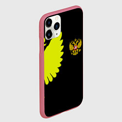 Чехол iPhone 11 Pro матовый Герб РФ орёл, цвет: 3D-малиновый — фото 2