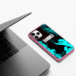 Чехол iPhone 11 Pro матовый Ramones fire rose, цвет: 3D-малиновый — фото 2