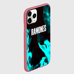 Чехол iPhone 11 Pro матовый Ramones fire rose, цвет: 3D-малиновый — фото 2