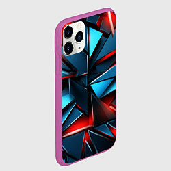 Чехол iPhone 11 Pro матовый Геометрические осколки, цвет: 3D-фиолетовый — фото 2
