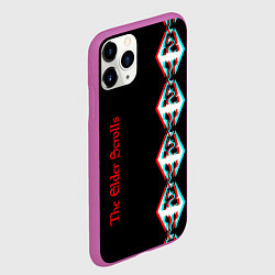 Чехол iPhone 11 Pro матовый The Elder Scrolls glitch logo, цвет: 3D-фиолетовый — фото 2