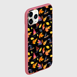 Чехол iPhone 11 Pro матовый Ведьмина шляпа - паттерн, цвет: 3D-малиновый — фото 2