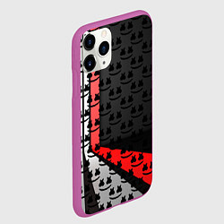 Чехол iPhone 11 Pro матовый Marshmello pattern, цвет: 3D-фиолетовый — фото 2