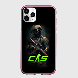 Чехол iPhone 11 Pro матовый CS counter terrorist, цвет: 3D-малиновый