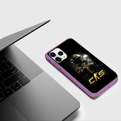 Чехол iPhone 11 Pro матовый CS counter terrorist, цвет: 3D-фиолетовый — фото 2