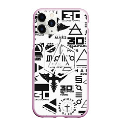 Чехол iPhone 11 Pro матовый Linkin park pattern 30 second to mars