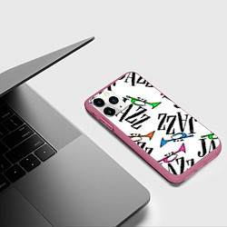 Чехол iPhone 11 Pro матовый Just jazz in color, цвет: 3D-малиновый — фото 2