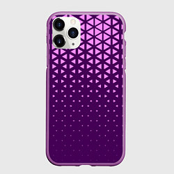 Чехол iPhone 11 Pro матовый Геометрический градиент - фиолетово-розовый, цвет: 3D-фиолетовый