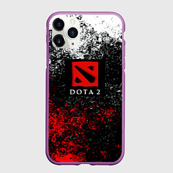 Чехол iPhone 11 Pro матовый Dota 2 брызги красок, цвет: 3D-фиолетовый