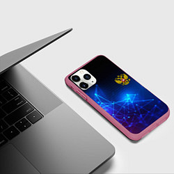Чехол iPhone 11 Pro матовый Герб РФ абстракция текстура, цвет: 3D-малиновый — фото 2