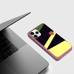 Чехол iPhone 11 Pro матовый Arsenal geometry, цвет: 3D-малиновый — фото 2