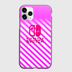 Чехол iPhone 11 Pro матовый Nintendo pink line, цвет: 3D-фиолетовый