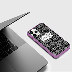 Чехол iPhone 11 Pro матовый Linkin park pattern, цвет: 3D-фиолетовый — фото 2
