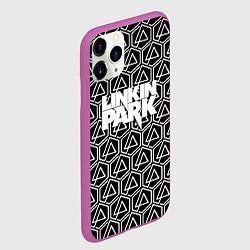 Чехол iPhone 11 Pro матовый Linkin park pattern, цвет: 3D-фиолетовый — фото 2