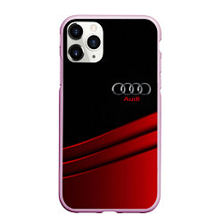 Чехол iPhone 11 Pro матовый AUDI carbon metal, цвет: 3D-розовый