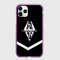 Чехол iPhone 11 Pro матовый The Elder Scrolls geometry steel, цвет: 3D-фиолетовый
