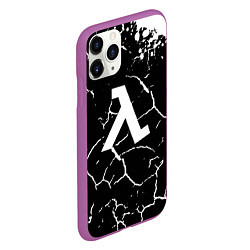 Чехол iPhone 11 Pro матовый Half life pattern краски, цвет: 3D-фиолетовый — фото 2