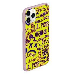 Чехол iPhone 11 Pro матовый Lil peep rap pattern, цвет: 3D-розовый — фото 2