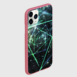 Чехол iPhone 11 Pro матовый Космические линии звезды, цвет: 3D-малиновый — фото 2